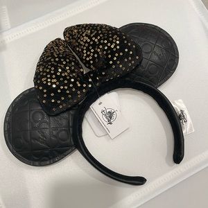 Walt Disney World 50th Anniversary Black and Gold Ears Headband. NEW UNUSED!